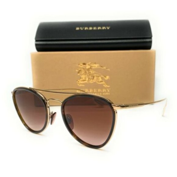 Burberry Unisex Havana Gold and Brown Sunglasses! - Picture 1 of 3